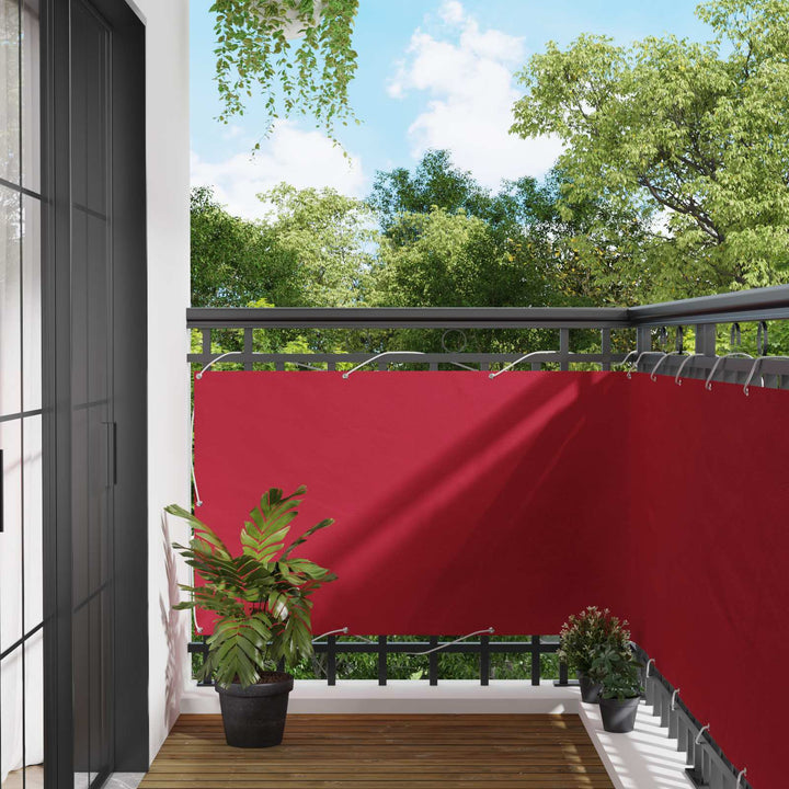 Balkong Skärm Röd 100 X 700 Cm Oxford Tyg