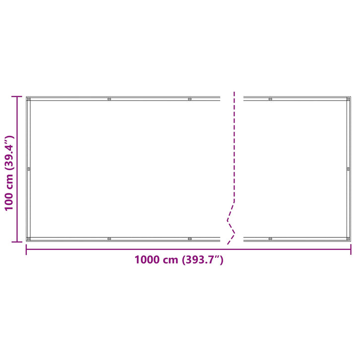 Balkong Skärm Röd 100 X 1000 Cm Oxford Tyg