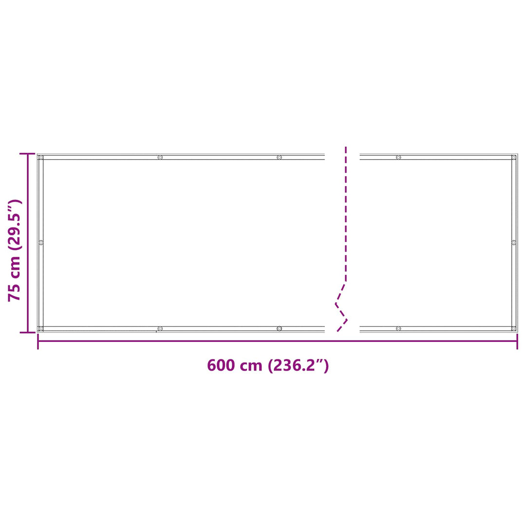 Balkong Skärm Vinröd 75 X 600 Cm Pu-Belagt Oxford Alu