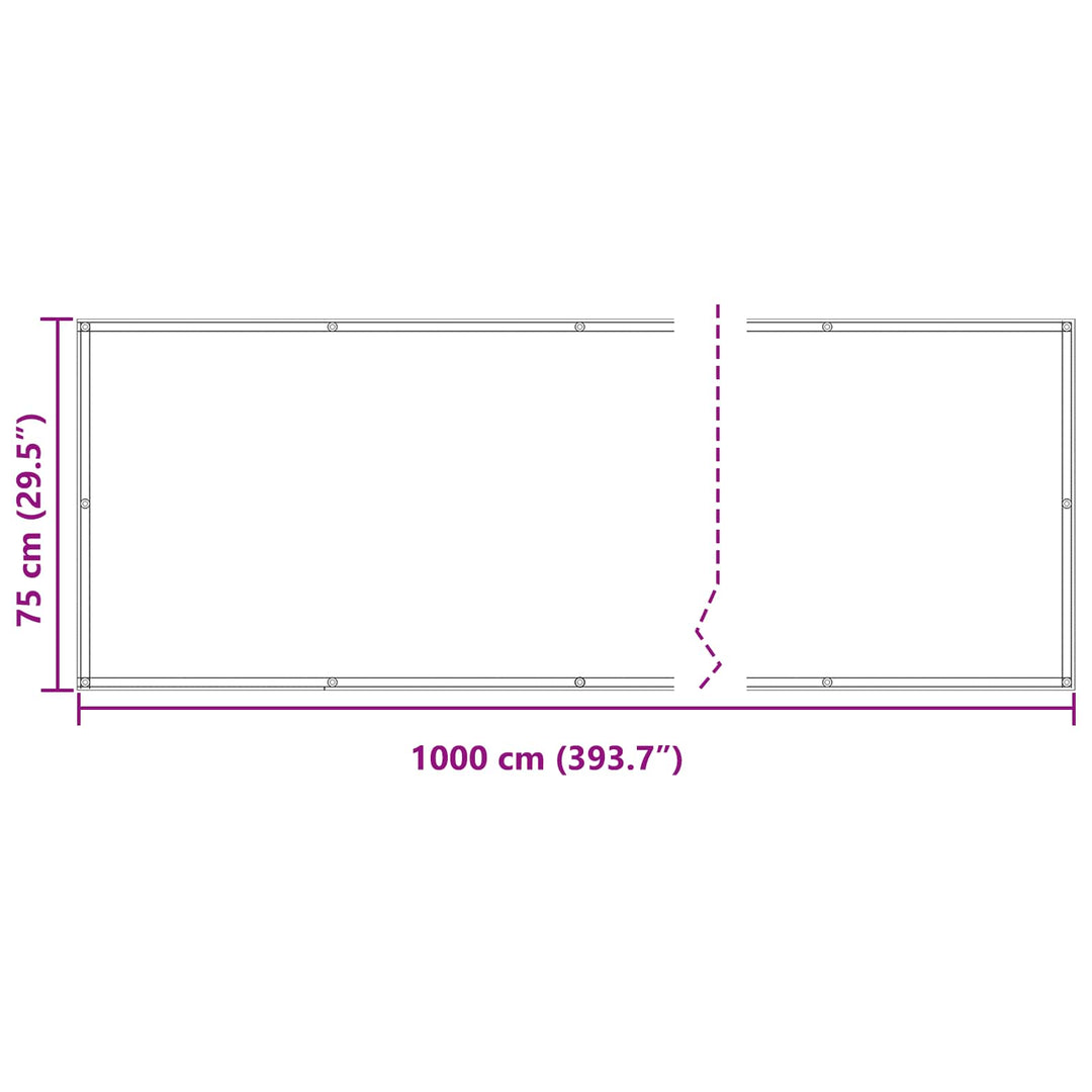 Balkong Skärm Vinröd 75 X 1000 Cm Pu-Belagt Oxford Alu
