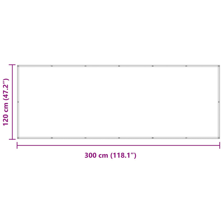 Balkong Skärm Vinröd 120 X 300 Cm Pu-Belagt Oxford Alu