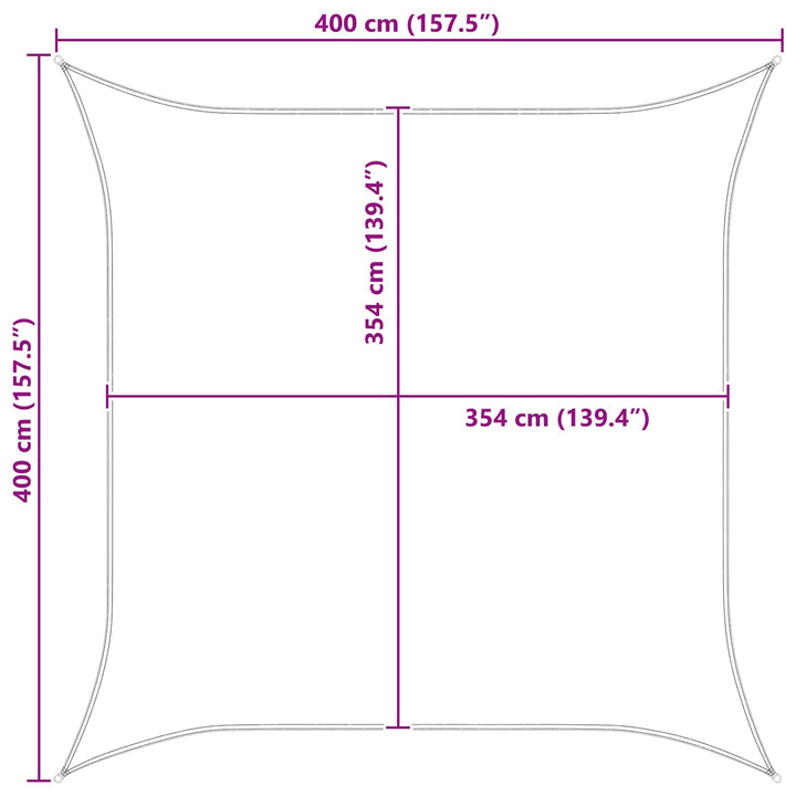 Utomhus Solsätt Segel 4 X 4 M 100% Polyester Oxford
