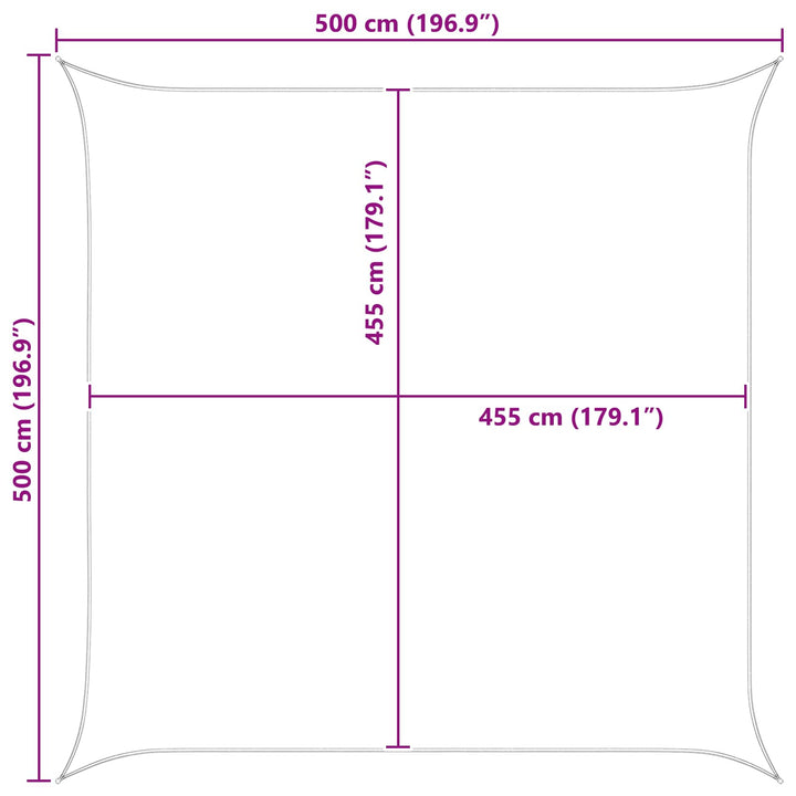Utomhus Solsätt Segel 5 X 5 M 100% Polyester Oxford