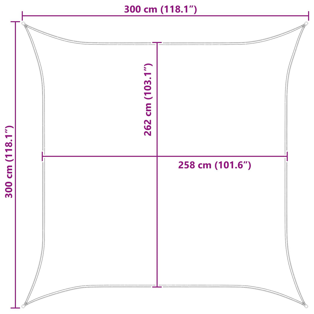 Utomhus Solsätt Segel Gul Och Vit 3 X 3 M 100% Polyester Oxford