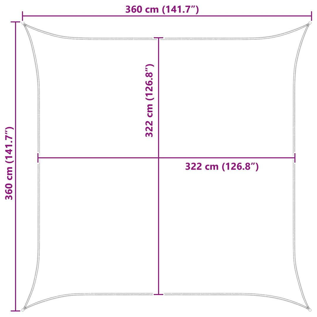 Utomhus Solsätt Segel 3,6 X 3,6 M 100% Polyester Oxford