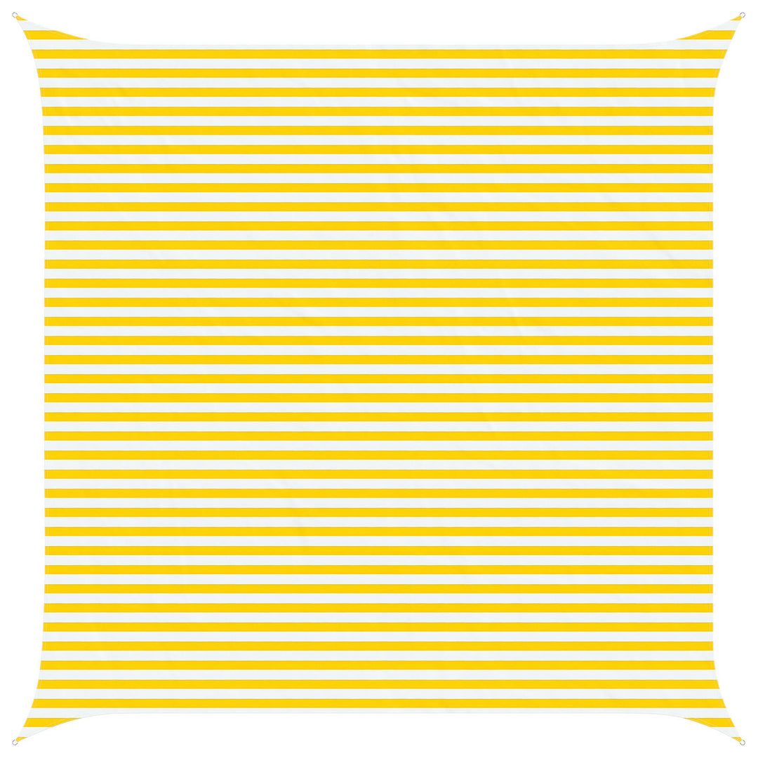 Utomhus Solsätt Segel Gul Och Vit 5 X 5 M 100% Polyester Oxford