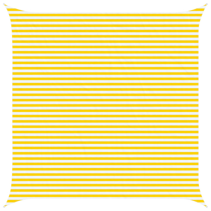 Utomhus Solsätt Segel Gul Och Vit 5 X 5 M 100% Polyester Oxford