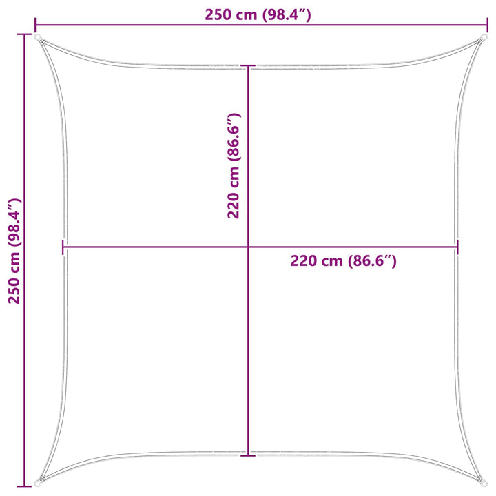 Solskugge Segel 2,5 X 2,5 M 100% Polyester Oxford Fyrkantig