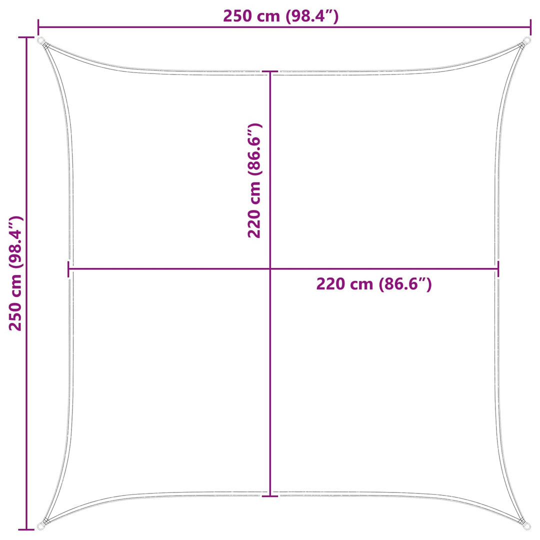 Solskugge Segel 2,5 X 2,5 M 100% Polyester Oxford Fyrkantig