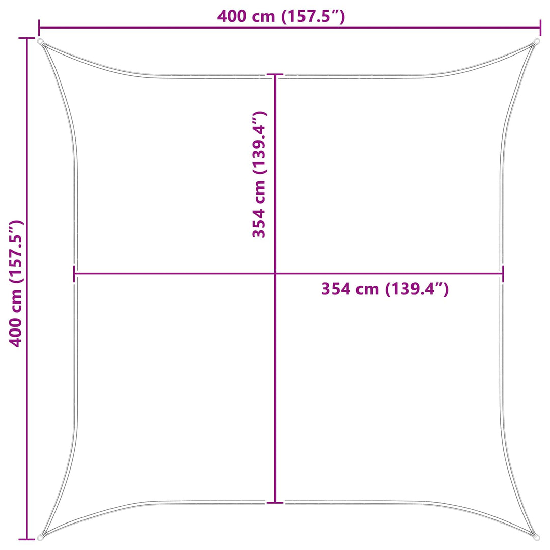 Utomhus Solsätt Segel 4 X 4 M 100% Polyester Oxford