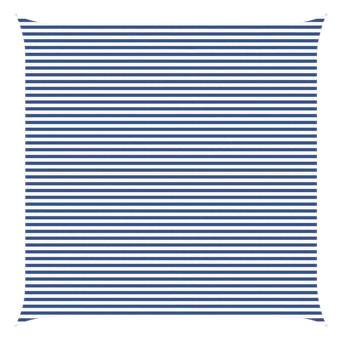Utomhus Solsätt Segel Blå Och Vit 6 X 6 M 100% Polyester Oxford