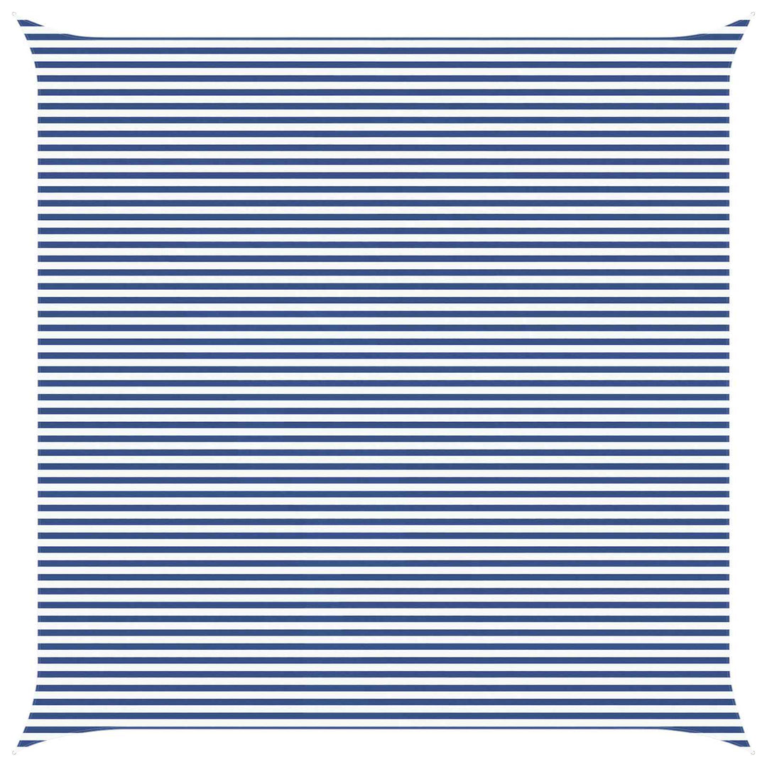 Utomhus Solsätt Segel Blå Och Vit 7 X 7 M 100% Polyester Oxford