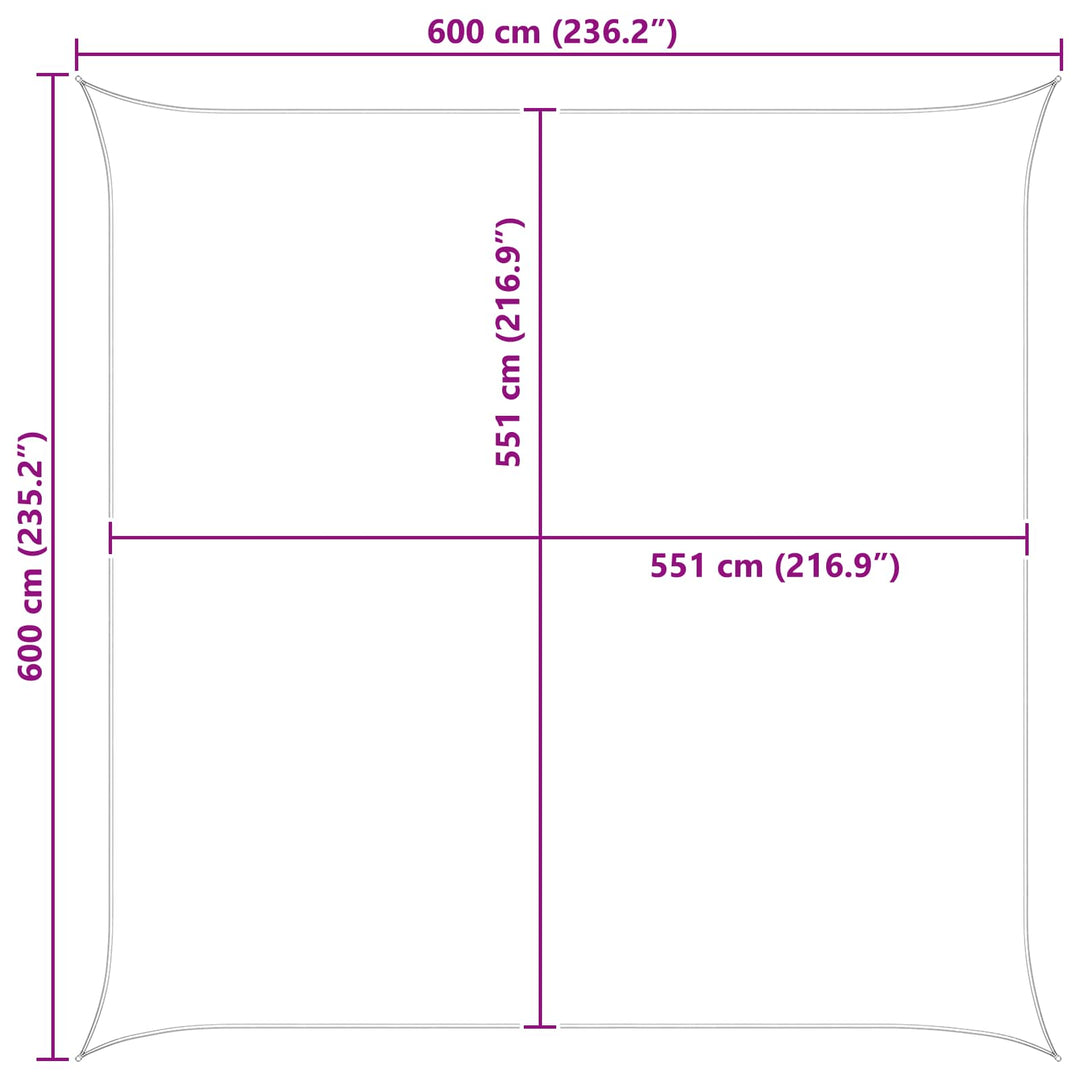 Utomhus Solsätt Segel Ljusgrå Och Vit. 6 X 6 M