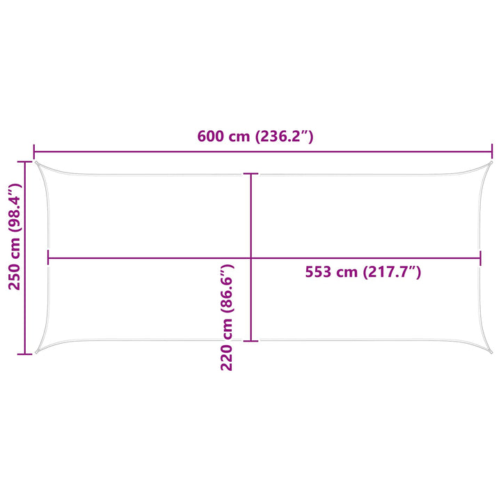 Solskugge Segel Antracit 6 X 2,5 M 100% Polyester Oxford