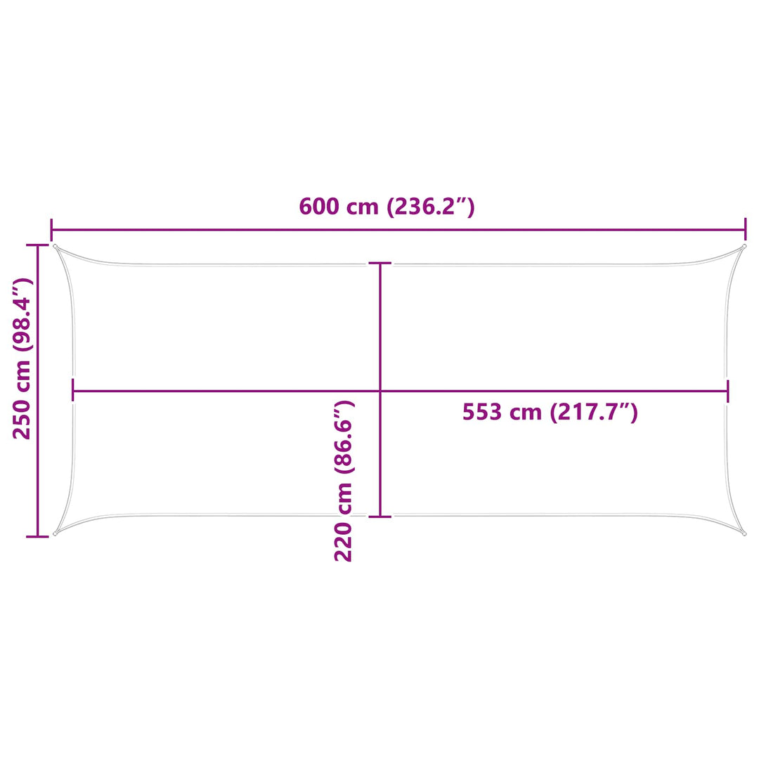 Solskugge Segel Antracit 6 X 2,5 M 100% Polyester Oxford