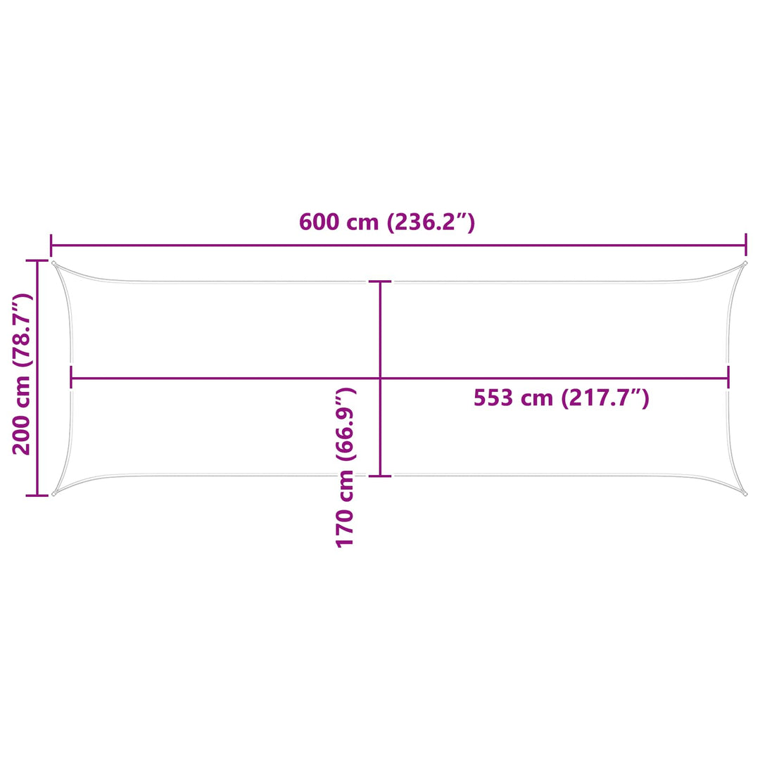 Solskugge Segel Röd 6 X 2 M 100% Polyester Oxford