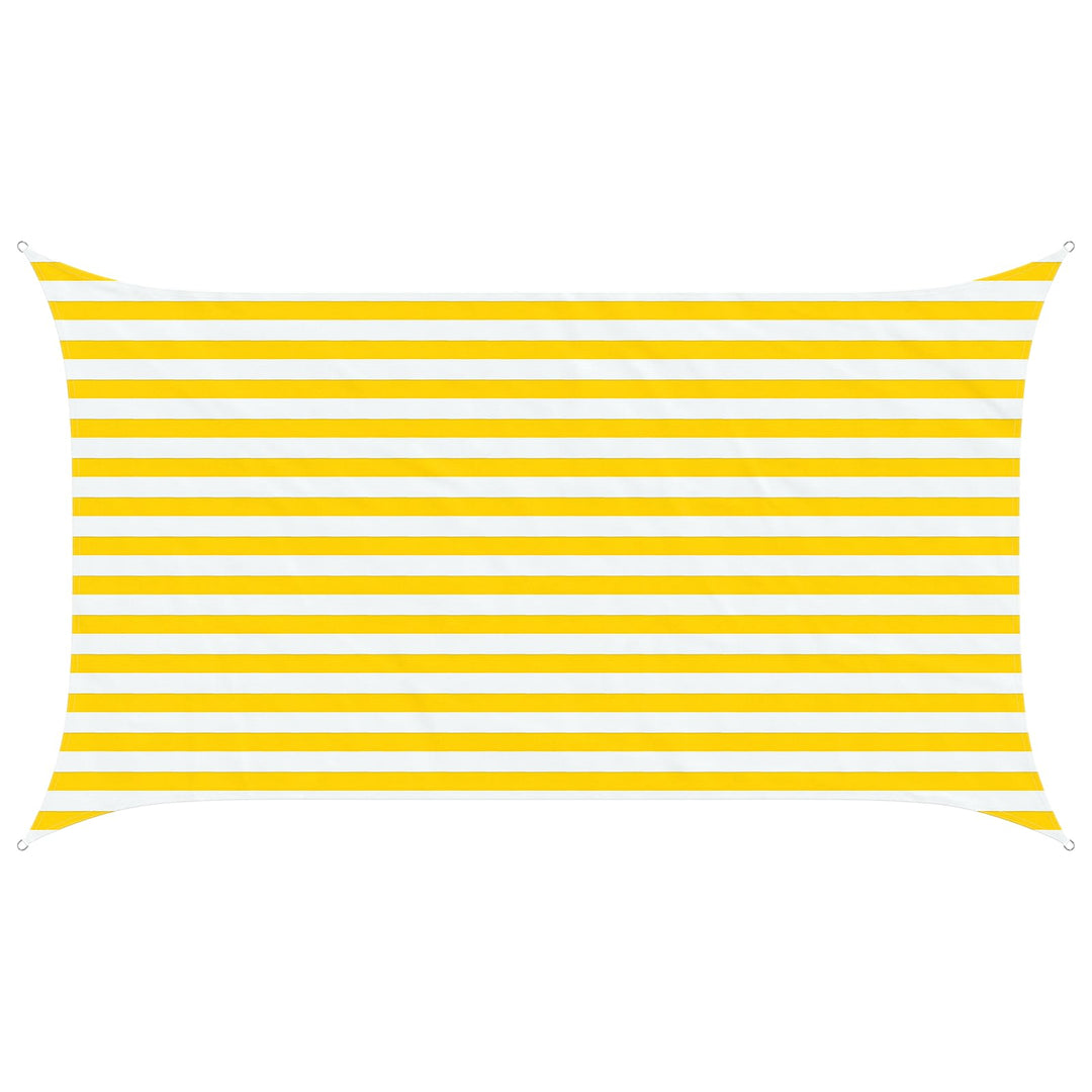 Solskugge Segel Gul Och Vit 3,5 X 2 M 100% Polyester Oxford