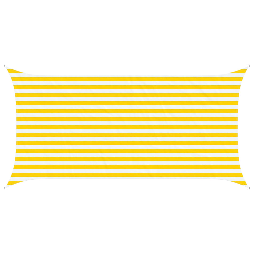 Solskugge Segel Gul Och Vit 4 X 2 M 100% Polyester Oxford