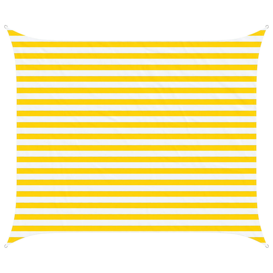 Solskugge Segel Gul Och Vit 2,5 X 3 M 100% Polyester Oxford