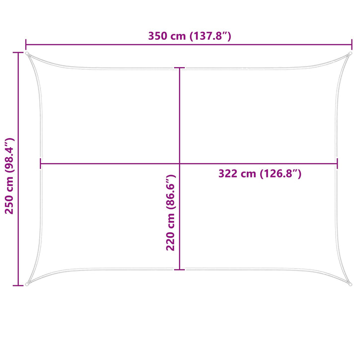 Solskugge Segel Gul Och Vit 3,5 X 2,5 M 100% Polyester Oxford