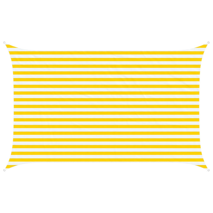 Solskugge Segel Gul Och Vit 4 X 2,5 M 100% Polyester Oxford