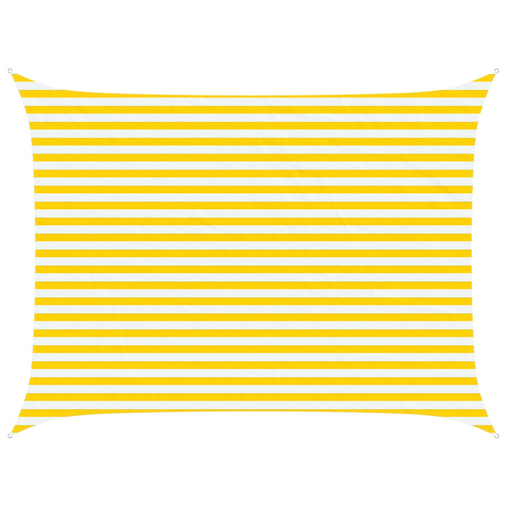 Solskugge Segel Gul Och Vit 4 × 3 M 100% Polyester Oxford