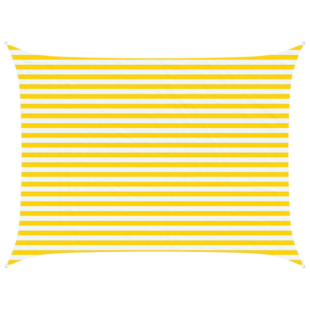 Solskugge Segel Gul Och Vit 4 × 3 M 100% Polyester Oxford