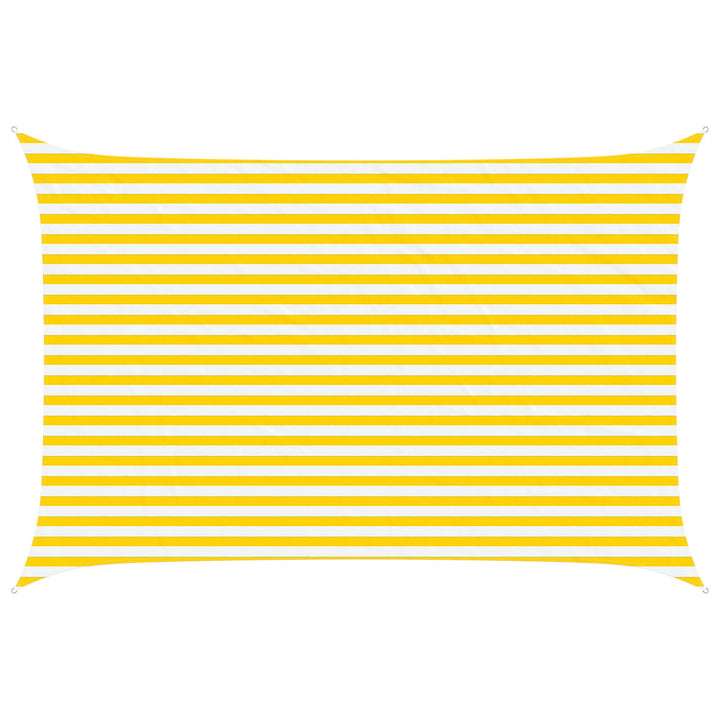 Solskugge Segel Gul Och Vit 4,5 × 3 M 100% Polyester Oxford