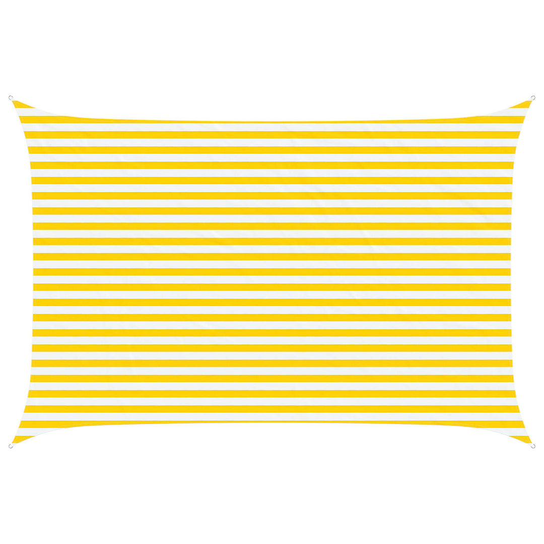 Solskugge Segel Gul Och Vit 4,5 × 3 M 100% Polyester Oxford