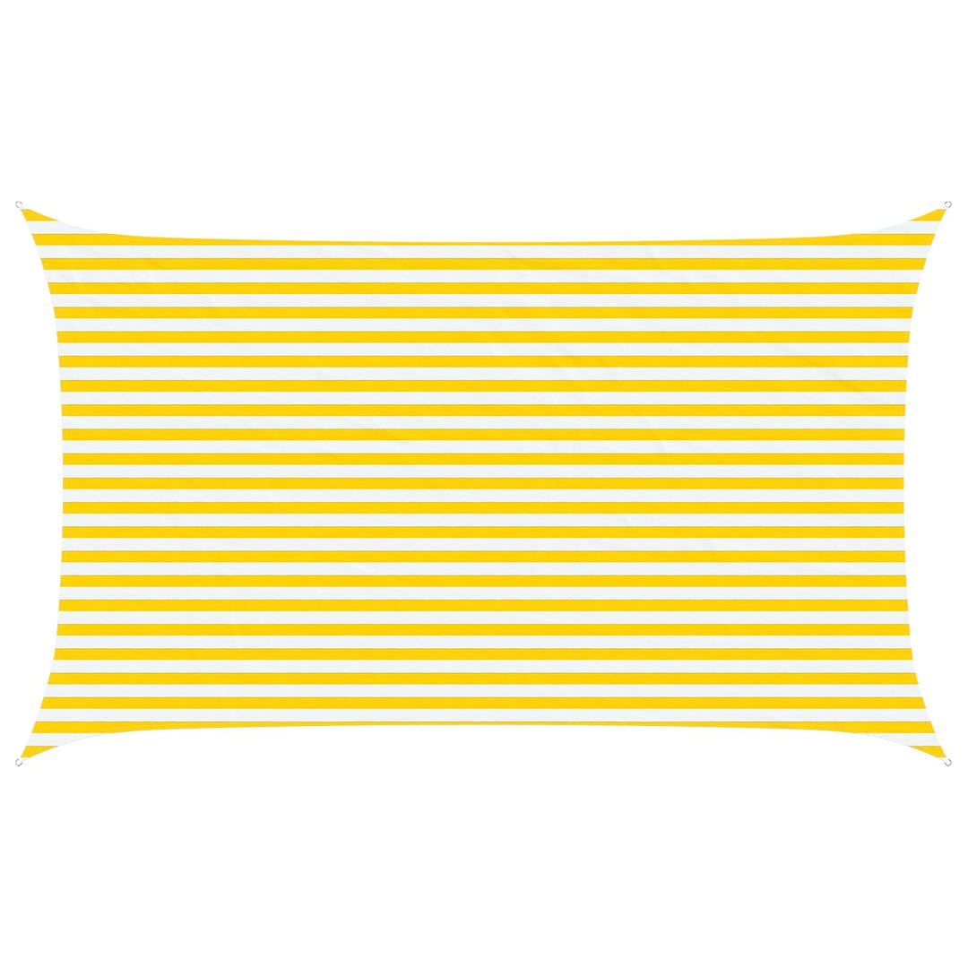 Solskugge Segel Gul Och Vit 5 X 3 M 100% Polyester Oxford