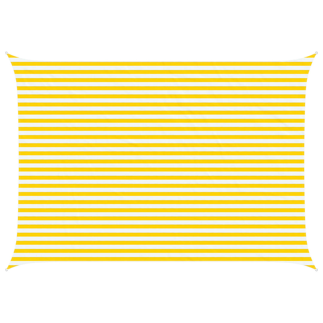 Solskugge Segel Gul Och Vit 5 × 3,5 M 100% Polyester Oxford