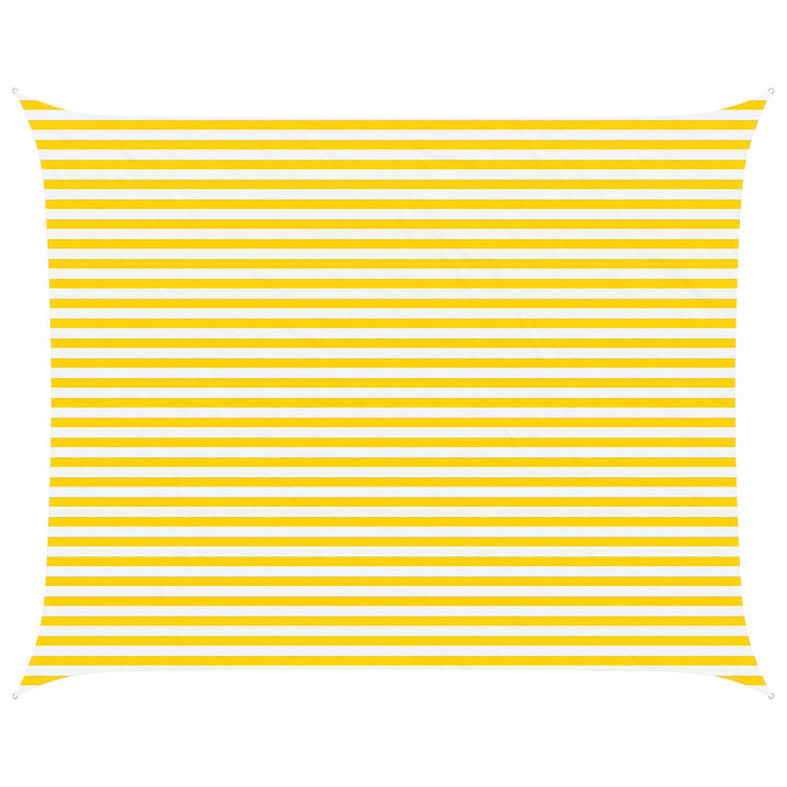 Solskugge Segel Gul Och Vit 5 X 4 M 100% Polyester Oxford