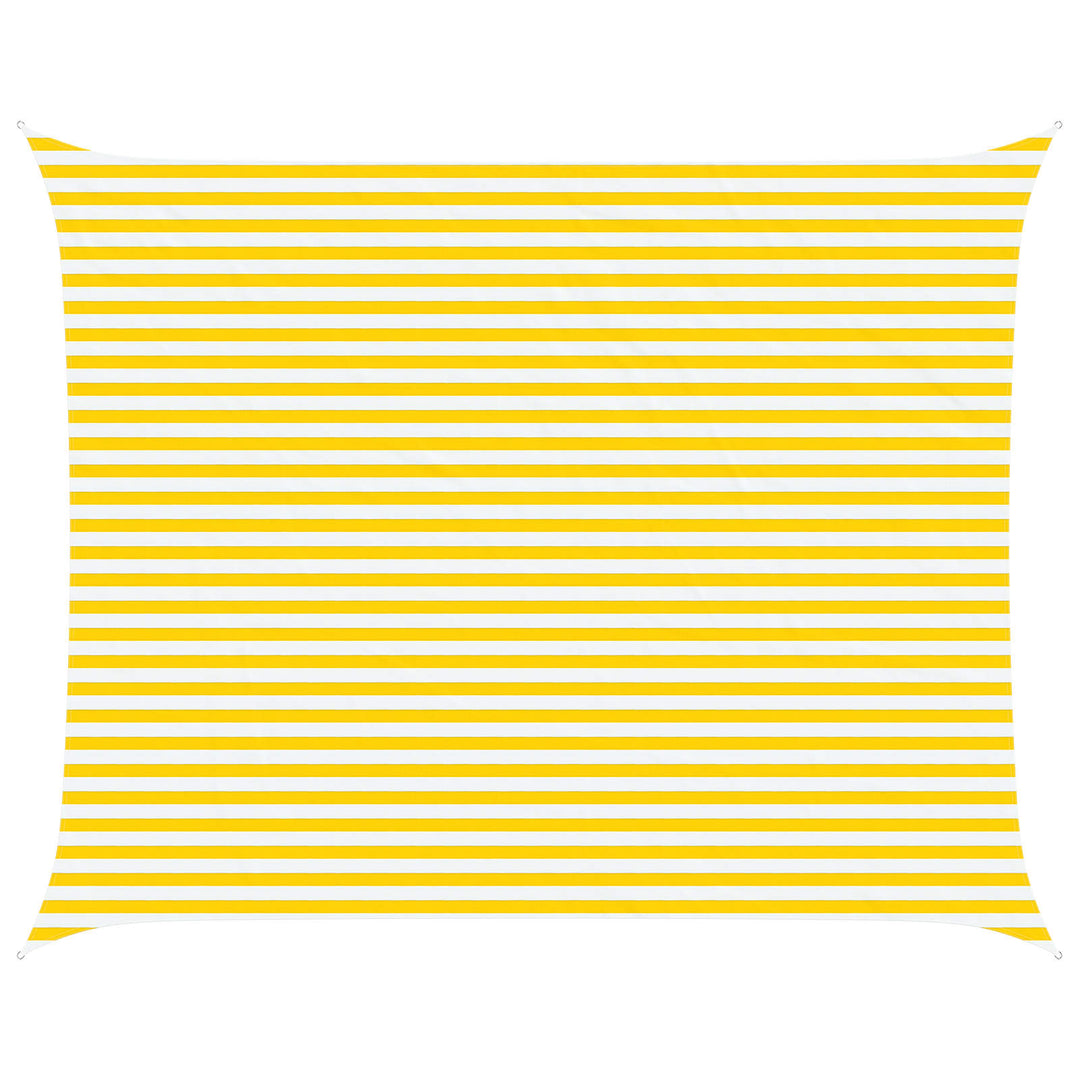Solskugge Segel Gul Och Vit 5 X 4 M 100% Polyester Oxford