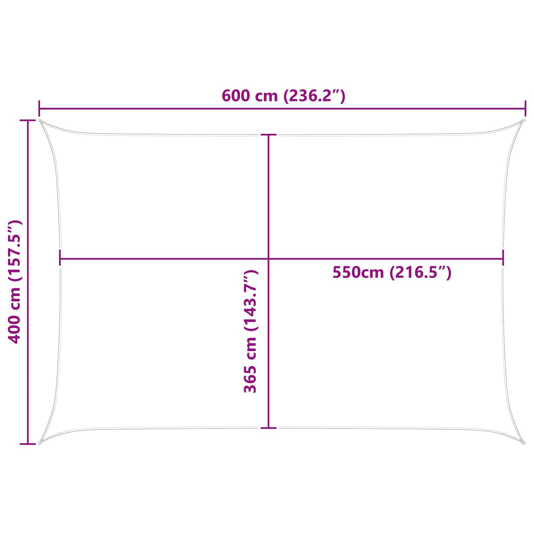 Solskugge Segel Gul Och Vit 6 X 4 M 100% Polyester Oxford
