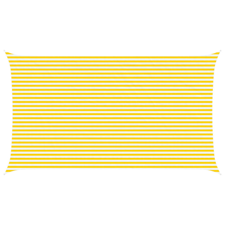 Solskugge Segel Gul Och Vit 7 X 4 M 100% Polyester Oxford