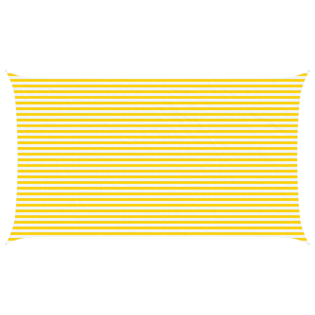 Solskugge Segel Gul Och Vit 7 X 4 M 100% Polyester Oxford