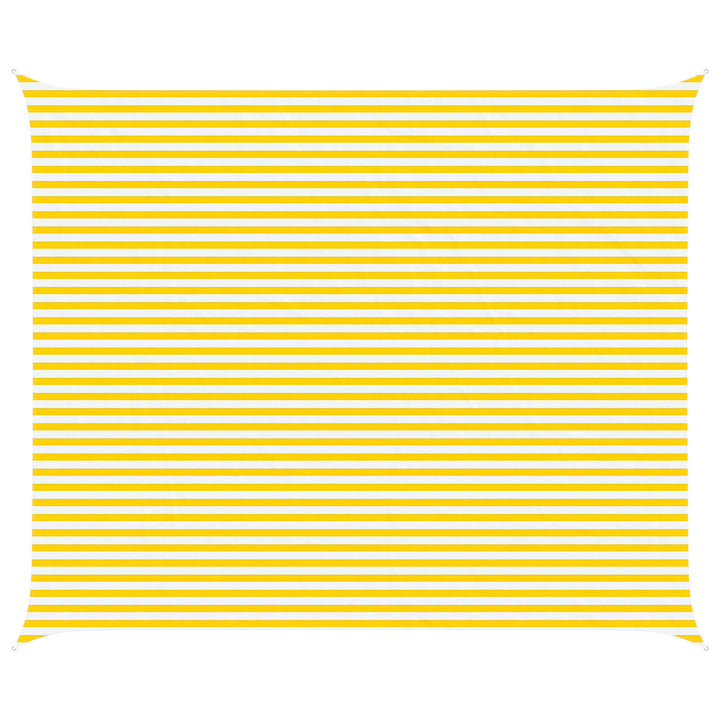 Solskugge Segel Gul Och Vit 6 X 5 M 100% Polyester Oxford
