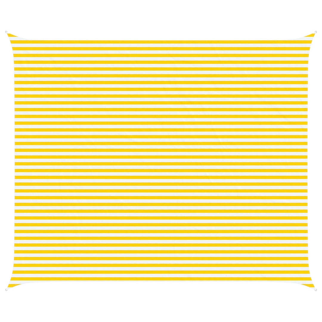 Solskugge Segel Gul Och Vit 6 X 5 M 100% Polyester Oxford