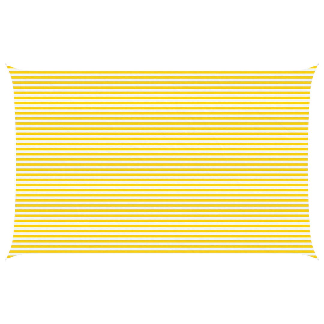 Solskugge Segel Gul Och Vit 8 X 5 M 100% Polyester Oxford