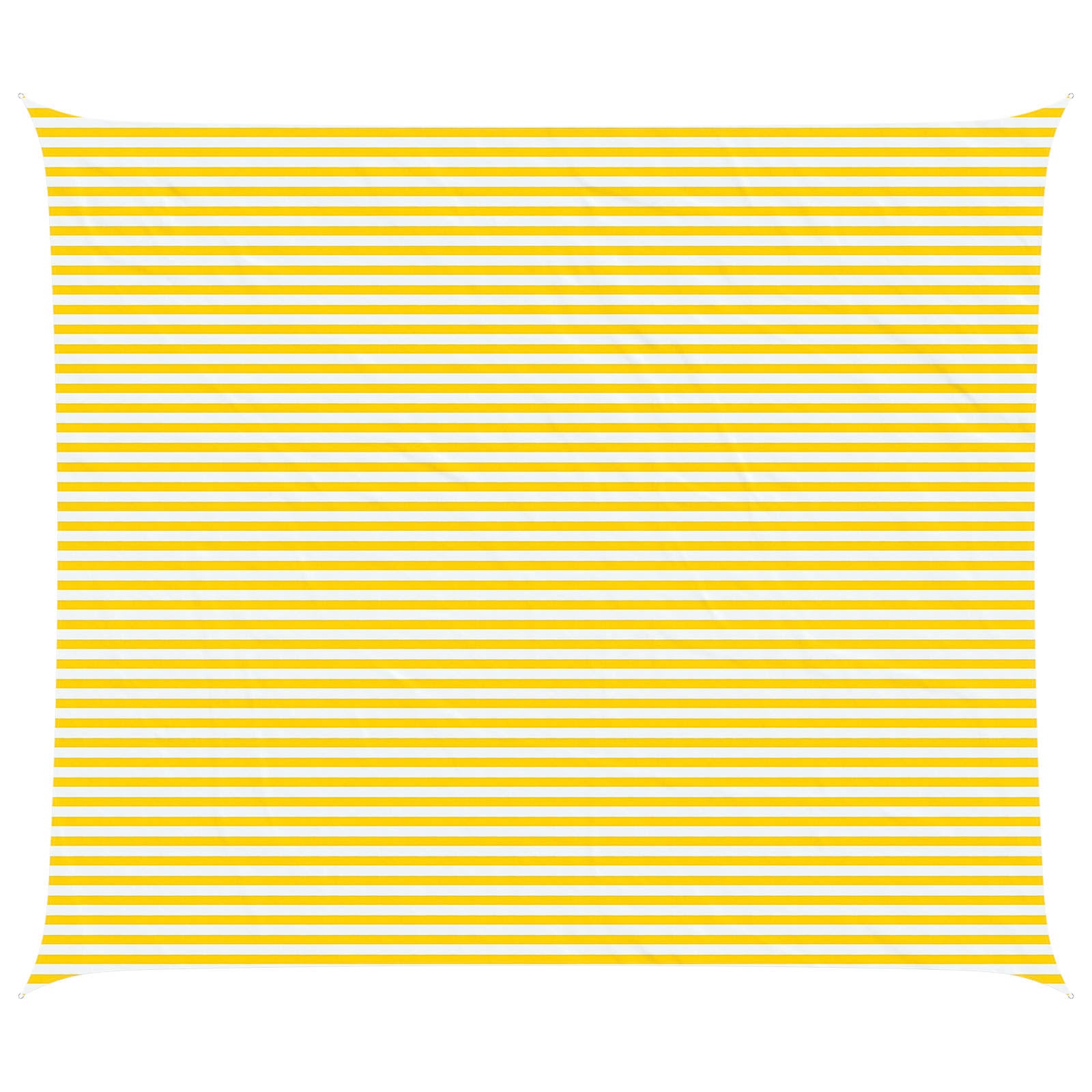 Solskugge Segel Gul Och Vit 7 X 6 M 100% Polyester Oxford