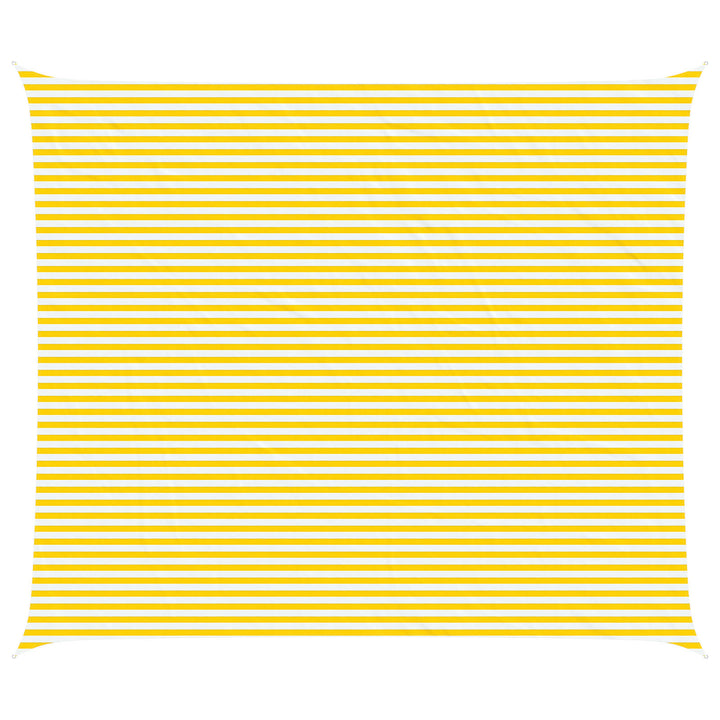 Solskugge Segel Gul Och Vit 7 X 6 M 100% Polyester Oxford