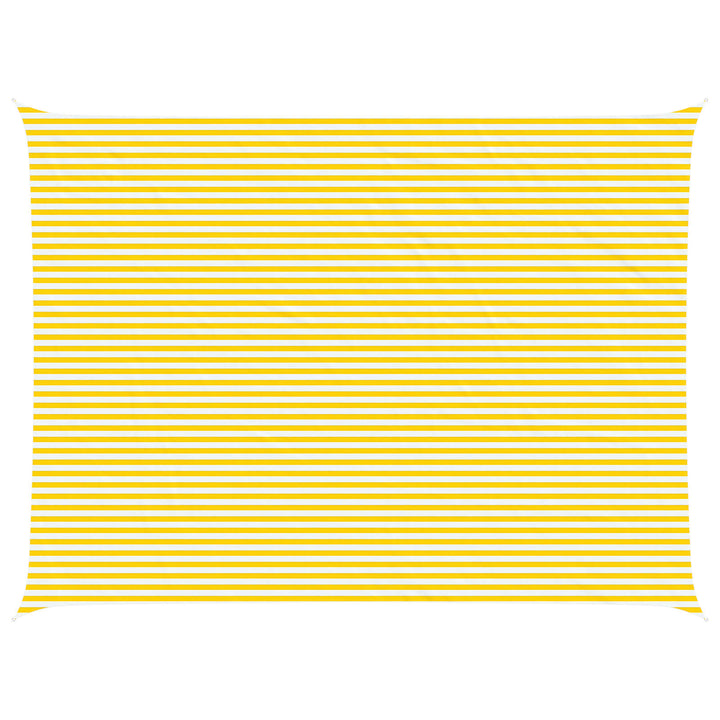 Solskugge Segel Gul Och Vit 8 X 6 M 100% Polyester Oxford