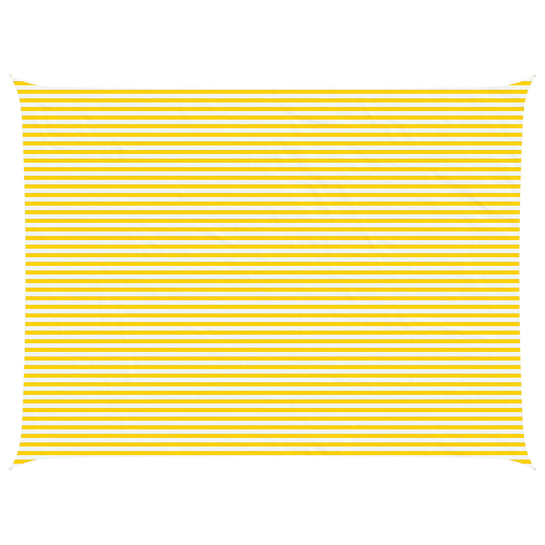 Solskugge Segel Gul Och Vit 8 X 6 M 100% Polyester Oxford