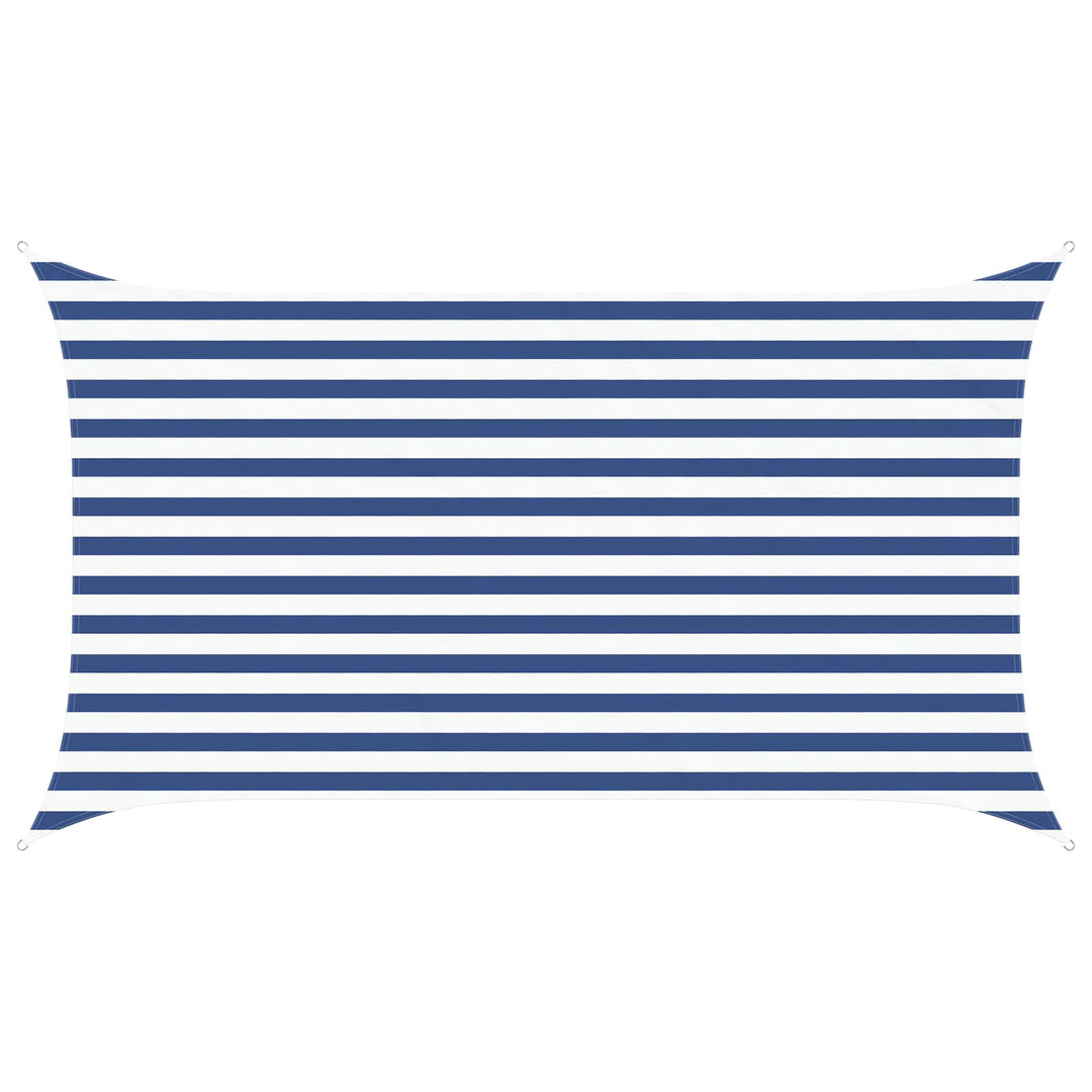 Solskugge Segel Blå Och Vit 3,5 X 2 M 100% Polyester Oxford