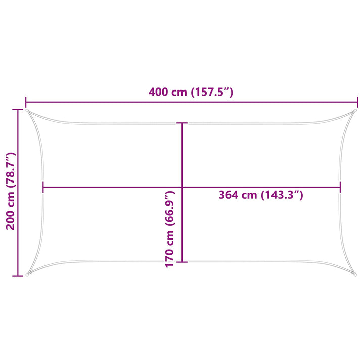 Solskugge Segel Blå Och Vit 4 X 2 M 100% Polyester Oxford