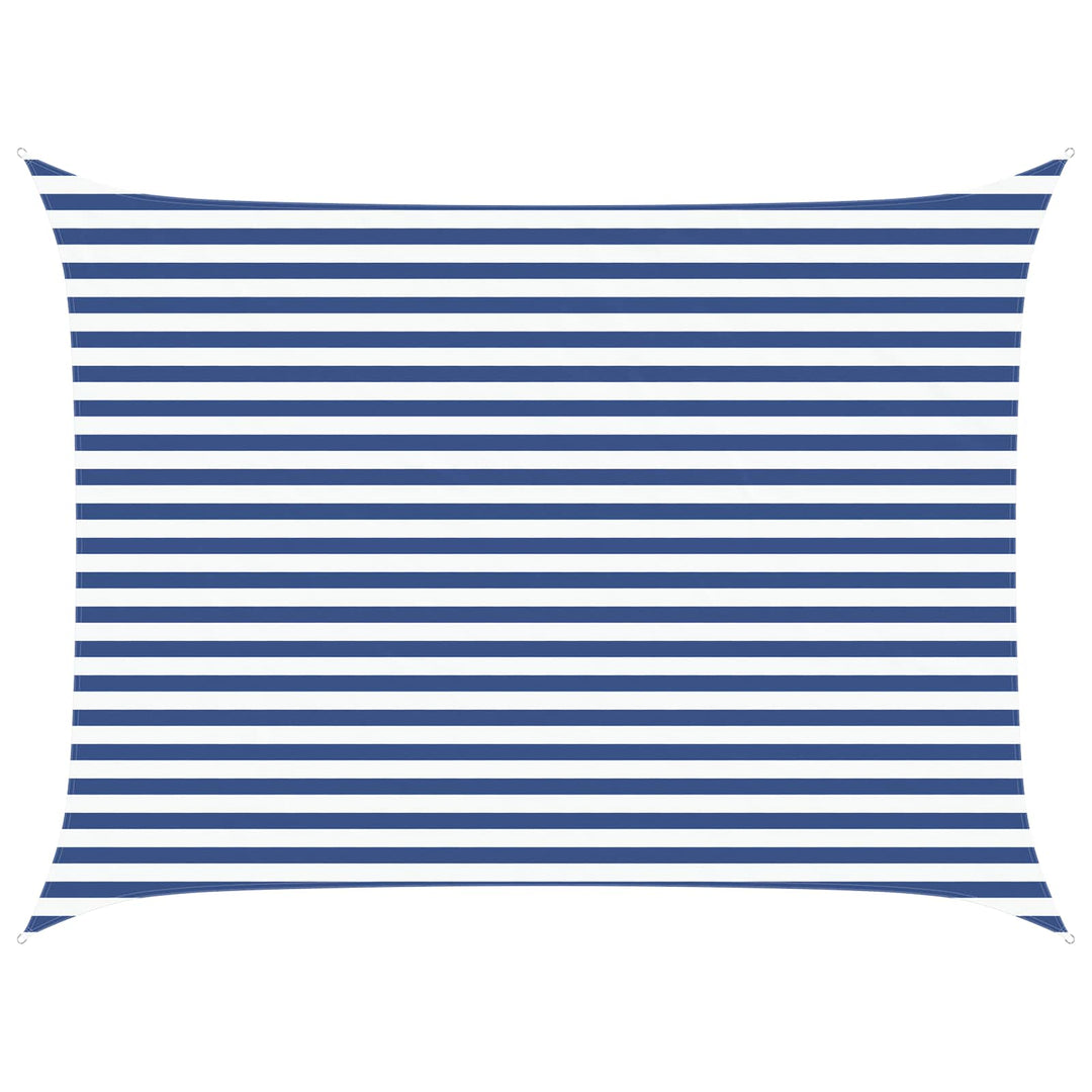 Solskugge Segel Blå Och Vit 4 × 3 M 100% Polyester Oxford
