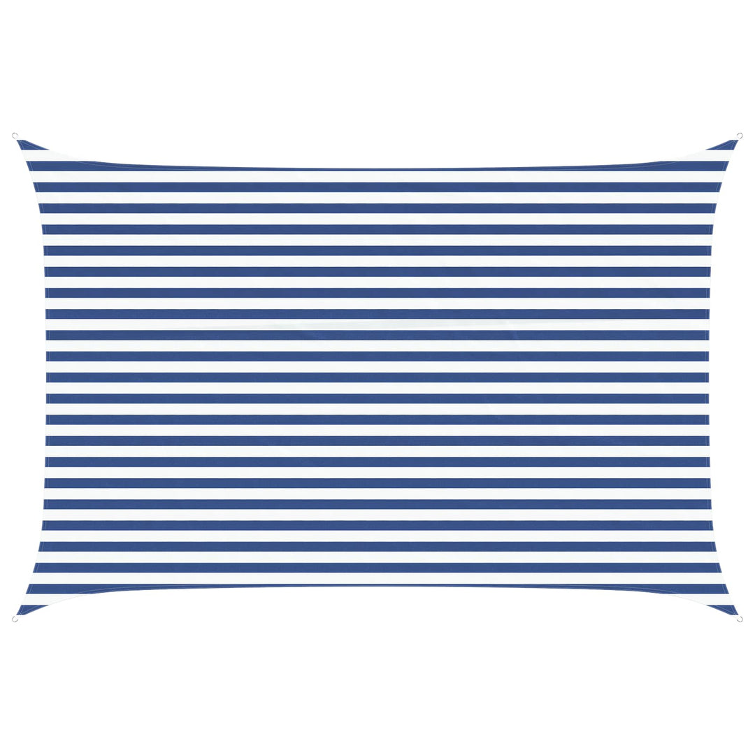 Solskugge Segel Blå Och Vit 4,5 X 3 M 100% Polyester Oxford