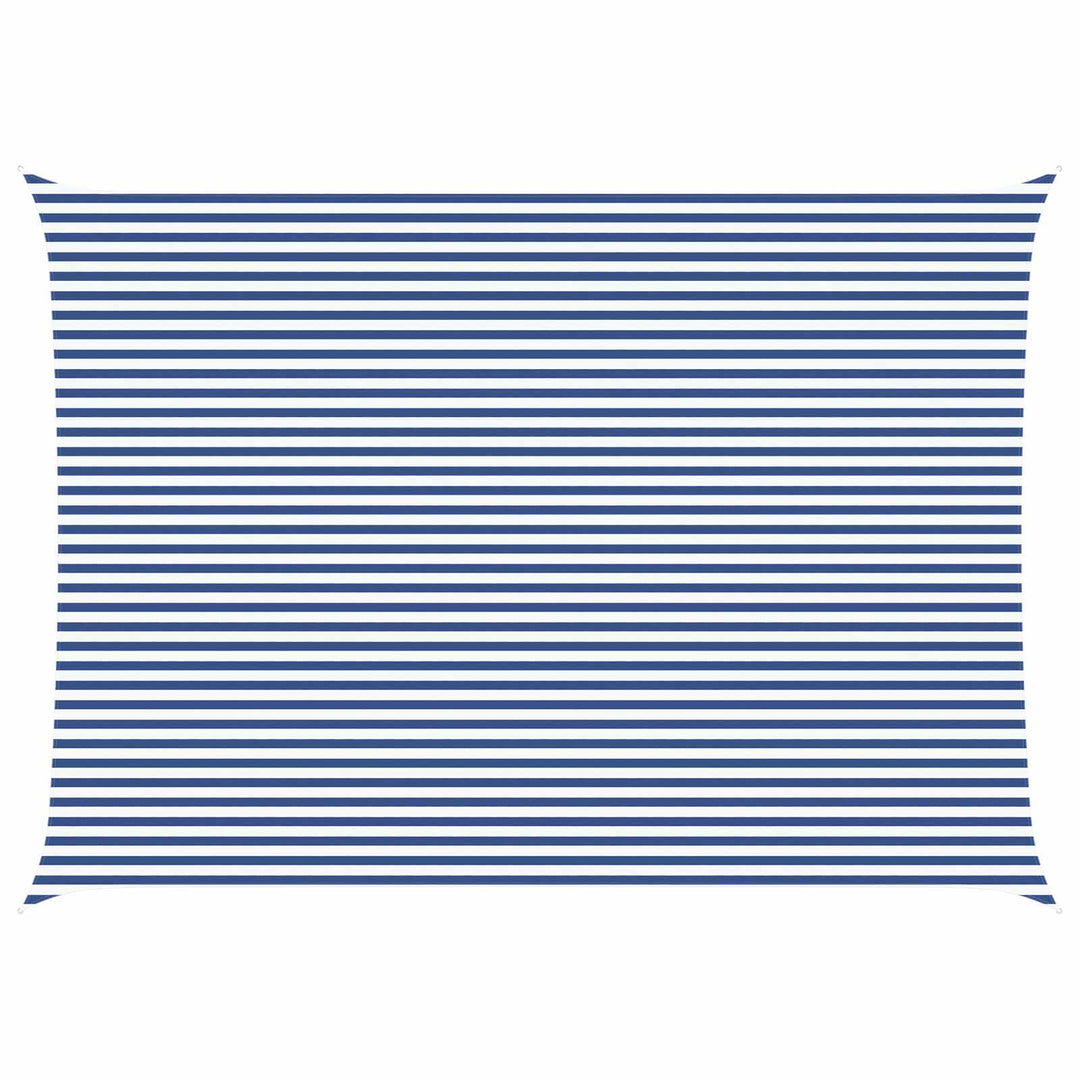 Solskugge Segel Blå Och Vit 7 X 5 M 100% Polyester Oxford