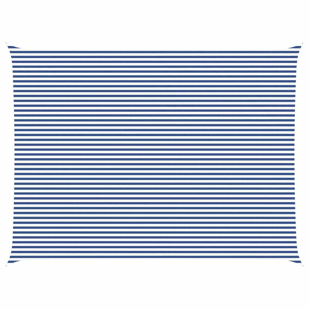 Solskugge Segel Blå Och Vit 8 X 6 M 100% Polyester Oxford