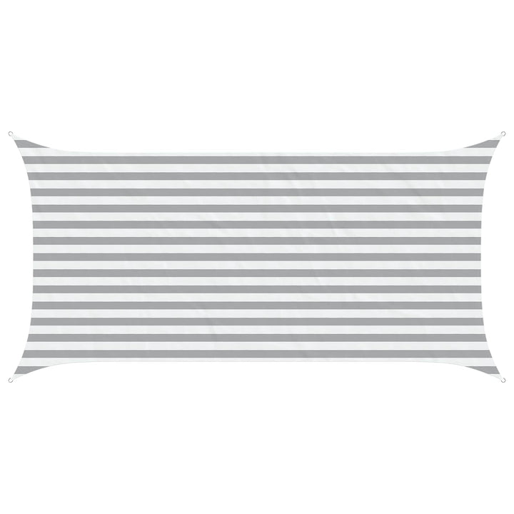 Solskugge Segel Ljusgrå Och Vit. 4 X 2 M 100% Polyester Oxford